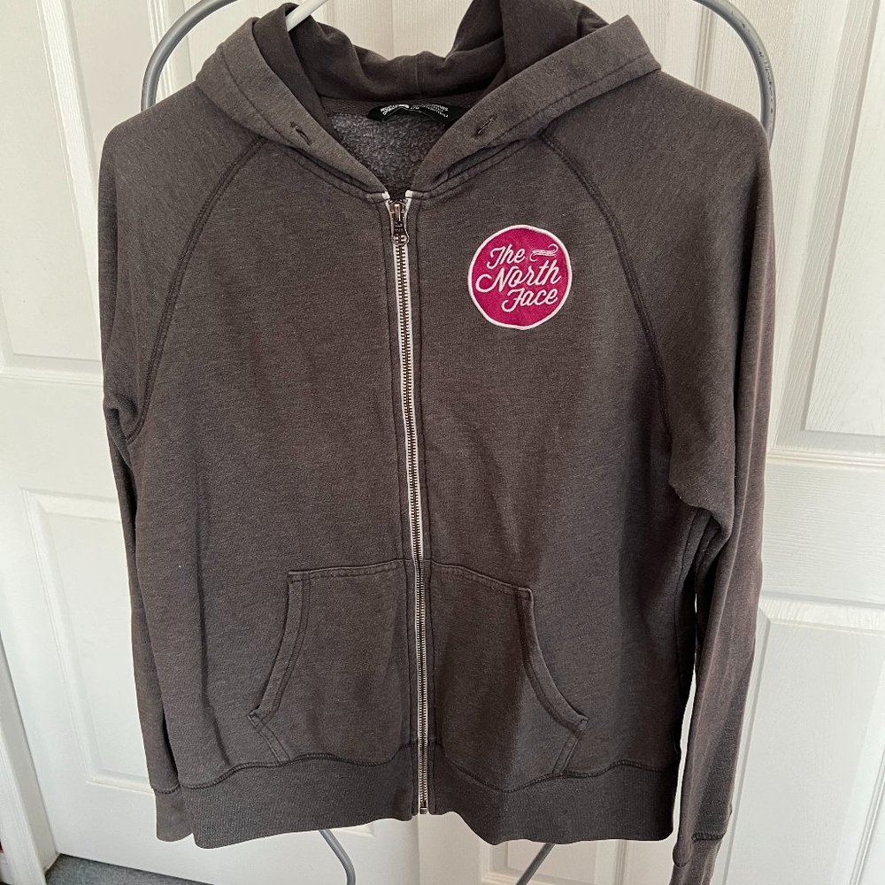 VTG NORTH FACE FULL ZIP HOODIE WOMENS LARGE GRAY